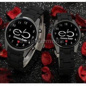 Resim Çift Sevgili Saatleri Erkek Bayan Kol Saatleri Sevgiliye Hediye Doğum Günü Yıl Dönümü Hediyeler Siyah 