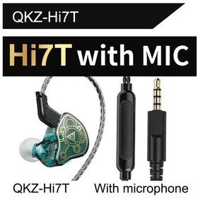 Resim Lasonstiges Yeşil Qkz Hi7t Kulak İçi Kulaklık İçin Profesyonel Dinamik Sürücü Hifi Acoustios Mointor Müzik Oyun Kulaklığı 3.5mm Aux Mıc İle 