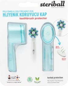 Resim Steriball Pilli Veya Şarjlı Diş Fırçaları İçin Hijyenik Diş Fırçası Kabı - Açık Mavi 