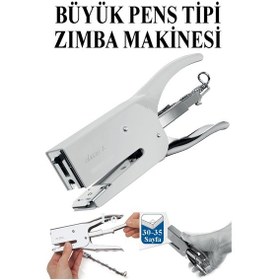 Resim Pens Zımba Makinesi 24/6 1 Adet Norex Pens Tipi Çelik Büyük Zımba Makinası 30 35 Sayfa Ofis Büro Okul Öğrenci Büyük Boy 