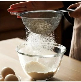 Resim Mybru Paslanmaz Çelik Pratik 2'li Çay Süzgeci Sebze Makarna Un Süzgeç 12 16 Cm Metalik Gri 