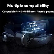 Resim VR Başlık Uyumlu ve Android Telefonlar için, Mavi Işık Uzaktan Kumandalı Kulaklıklı Yükseltme VR Gözlükleri, Film İzleme ve Video Oyunları için 3D Sanal Gerçeklik Görüntüleyici 