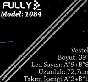 Resim Fully SET-1084 =LED365=SET-2220=VESTEL 39 INC 39FX4010H, 39FX610F, 39HL500, 39R4010H, 39R4020F, 39R6010F,39R6020F, 39TF6020 3 ADET =LED365=35910\u002F35911=GEN-1084=LCD353=LCD355=-39HD5500|39FB7100|39R4010H|39HL500|39R6010 