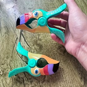 Resim Büyük Kuş Şeklinde Plastik Plaj Havlu Klipsleri - Yaz için Renkli, Dayanıklı Açık Hava Klipsleri, Hayvan Tasarımı, Çok Fonksiyonlu Plaj Aksesuarları, Plaj Aksesuarları, Giysi Klipsleri 