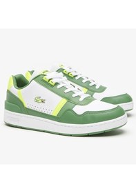 Resim Lacoste T-clip Hakiki Deri Erkek Sneaker Günlük Spor Ayakkabı Yeşil-beyaz Yeşil - Beyaz 