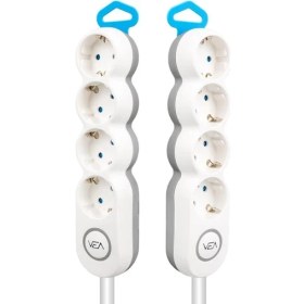 Resim Vea VE-2S4S 4'lü 1.5 Metre Kablolu Anahtarlı Grup Priz 
