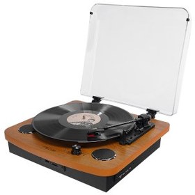 Resim MIKADO MN-P235, Nostalgia, VOYAGER, 6W, Masaüstü, Ahşap, Plak Çalar, Bluetooth, Pikap, Müzik Kutusu 