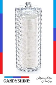 Resim CandyShine Diamond Premium Disk Pamukluk Organizer Modern Kozmetik Düzenleyici Şık Pamukluk Makyaj Organizer 