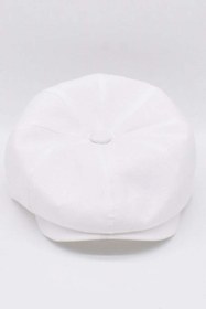 Resim Külah Erkek Beyaz Şapka Yazlık Keten Spor Kasket 