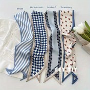 Resim 1 adet Şık Mavi ve Beyaz Houndstooth İmitasyon İpek Şal Kadınlar İçin - Uzun Kurdele Bağlama, Saç Bantları, Çantalar ve Bahar/Yaz Kıyafetleri İçin Mükemmel, Kız Arkadaş İçin İdeal Hediye, Bahar Moda Aksesuarı | Şık Saç Aksesuarı | Polyester Şal 