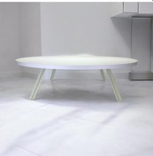 Resim Katlanabilir Yer Sofrası Hamur Açma Tahtası Beyaz Oyun Masası Beyaz 