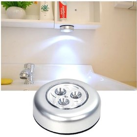 Resim Kablosuz Spot Pilli Dokunmatik Led Lamba 3 Ledli Dolap Lambası 