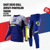 Resim Shot Mavi Beyaz Jersey Pantolon Takımı 