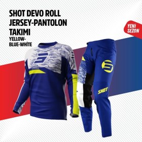 Resim Shot Mavi Beyaz Jersey Pantolon Takımı 