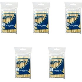 Resim Dolphin Ahşap Yassı Tutamaklı Saplı Çöp Şiş 12 CM 5 x 50'li 