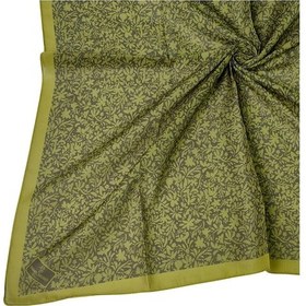 Resim Mim Eşarp Mim Prime Pamuk Çiçek Desenli Eşarp 90x90 Cm Zeytin 