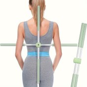 Resim Dayanıklı PP Yoga Esneme Aracı - Tokalı Duruş & Kambur Düzeltme Çubuğu, Omuz & Sırt Açma Cihazı, Açık Yeşil, Evde Fitness & Vücut Şekillendirme için İdeal, Evde Fitness Ekipmanı|Kullanıcı Dostu Fitness Ekipmanı|Rahat Tutuş Tasarımı 