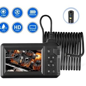 Resim shopwave Vtn-008 Ekranlı Çift Kameralı 10 Mt Sert Kablo Yılan Endoskop Kamera 8 Mm 4.3 Inc 