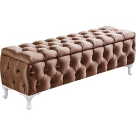 Resim AldaGelsin Lüks Sandıklı Kapitone Puf Bench Ayakucu Koltuk 90 cm 