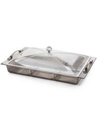 Resim Akrilik Barok Füme 6 Bölmeli Tek Kapaklı Büyük Kahvaltılık Füme 