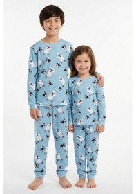 Resim Zuzunga Unisex İnterlok Bebe Mavisi Yılbaşı Temalı Pijama Takımı Mavi 