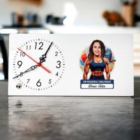 Resim Karikatürlü En Güzel Halterci Masa Saati 