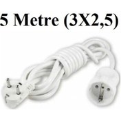 Resim Topraklı Uzatma Seyyar Kablosu Tekli Priz 5 Metre 3x2.5 Mm 
