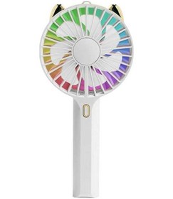 Resim Wondernest Tipi Renkli Mini Led Taşınabilir Fan, El Arada Aqqogib 7 3'ü 1 Arada Beyaz 