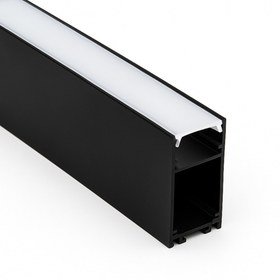 Resim Ledarmy LED Kanal Alüminyum Profil Siyah 1 Metre 34x63mm Linear Opak Pleksi Kapak Plastik Yan Kapak Sarkıt L 