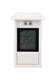 Resim Hfambition Bahçe Ve Dış Mekanlar İçin Su Geçirmez Dijital Sıcaklık Ölçer - Beyaz Abs Kasa, Çekmeceli Montaj, -20 C/+50 C Aralığı 