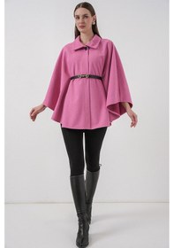 Resim Bigdart Kadın Kemerli Kaşe Panço 9170 - Pembe 