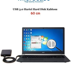 Resim Microcase Usb 3.0 Harici Hdd Hard Disk Kablosu 60 Cm Siyah Al2825 