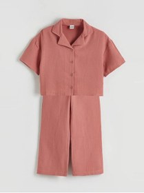 Resim LC Waikiki Basic Kız Çocuk Müslin Gömlek Ve Pantolon (S6) 