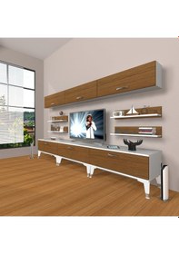 Resim Decoraktiv Eko 8y Slm Silver Tv Ünitesi Tv Sehpası Beyaz - Ceviz 