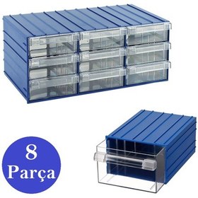 Resim Venoa Ds50 Şeffaf Çekmeceli Avadanlık Parça Kutusu 8 Parça 140x230x95 Mm 