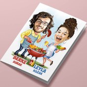 Resim Mangalcı Sevgililer Karikatürlü Tebrik Kartı 