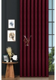 Resim Petek Fon Perde V-1043 Bordo Bordo 