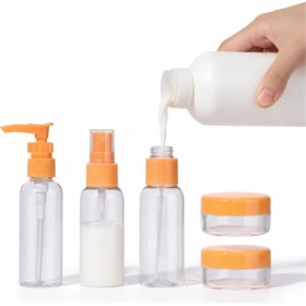 Resim Krm 5 Parça Taşınabilir Seyahat Banyo Seti Şeffaf Şişe Takımı Krm 