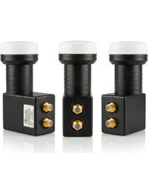 Resim Atlanta Ultra+ Twin Çiftli Çift Çıkışlı 4K Full HD LNB (Gold Konnektör/2 Uydu Alıcıda Kullanım) 