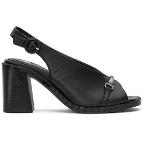 Resim Venüs 2511902y Kadın Hakiki Deri Topuklu Sandalet Siyah Siyah 