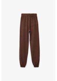 Resim Koton Erkek Çocuk Beli Bağcıklı Viskon Karışımlı Jogger Pantolon Kahve 