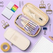 Resim Leezsing Büyük Kapasiteli Kalem Kutusu, El Çantası, Gençlik Okul Çantası, Noel Hediyesi, Mor Bej, Taşınabilir Mor Bej 