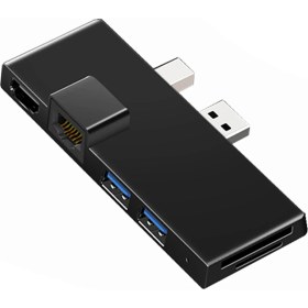 Resim Echoes Yerleştirme Istasyonu HDMI 1000M Ethernet Lan Adaptörü Yüzey Pro 4/5/6 Siyah (Yurt Dışından) 
