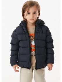 Resim Fullamoda Cebi Çıtçıtlı Kapüşonlu Unisex Çocuk Şişme Mont- Siyah 24KCCK4528189358-Siyah 
