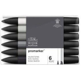 Resim Winsor & Newton Promarker Nötr Ton 6'lı Seti 