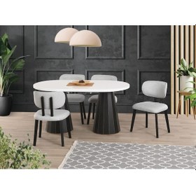 Resim Uyar Beyaz 4 Adet Rüya Sandalye 90 160+30 Pota Açılabilir Masa Ta 