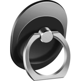 Resim GongtuShop Siyah Stil 360 Derece Döndürme Yaratıcı Oval Halka Braketi Metal Halka Toka Tembel Braketi Cep Telefonu Hediye Cep Telefonu Sahipleri Standları (Yurt Dışından) 