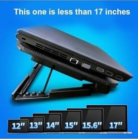 Resim Junglee Laptop Soğutucu Fan Cooling Pad Notebook Altlığı Çift Fanlı Siyah 