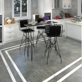 Resim Kenz Life Knsz Masa Sandalye Takımı HEM105ZENGIN Grisyh 140*040 3 Sandalye Syhsyh Sırt Minderli 