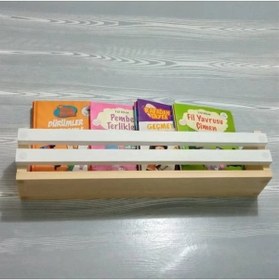 Resim EMTA 2 Adet 60 Cm Beyaz Çıtalı Ahşap Raf Montessori Kitaplık Çocuk Odası Aksesuar Dekorasyon 